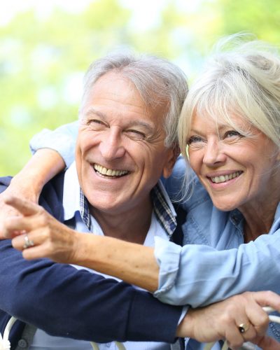 Senior couple enjoying day outside